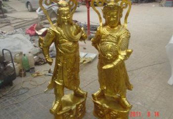 大型韋陀銅神像廠家，鎏金效果，仿古韋陀銅神像廠家