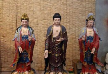 承接東方三圣佛像，彩繪效果，仿銅東方三圣佛像定做