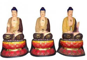大型東方三圣佛像廠家，彩繪工藝，仿古東方三圣佛像廠家