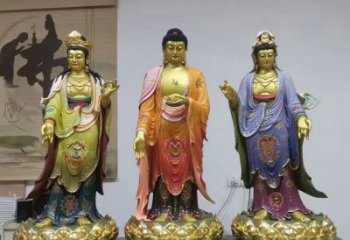 家用東方三圣佛像制作，現(xiàn)代工藝，彩繪東方三圣佛像生產(chǎn)