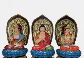 提供東方三圣佛像，鑄銅工藝，寺廟東方三圣佛像廠家