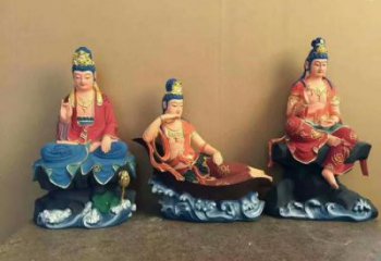 常用西方三圣佛像，鑄銅工藝，西方三圣佛像選用