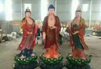 承接西方三圣佛像，家用神像，仿古西方三圣佛像廠家