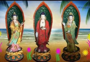 預(yù)定西方三圣佛像，鎏金效果，仿銅西方三圣佛像定做