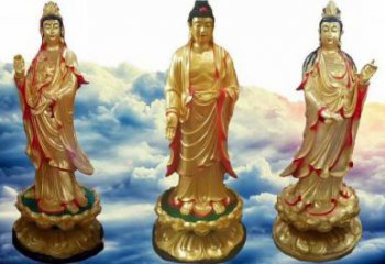 指定西方三圣佛像，現(xiàn)代工藝，仿銅西方三圣佛像定做