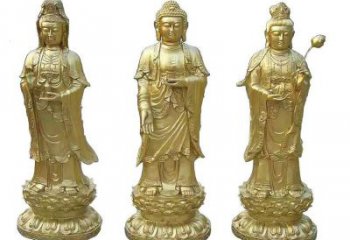 提供西方三圣銅佛像，仿古神像，大型銅佛像加工