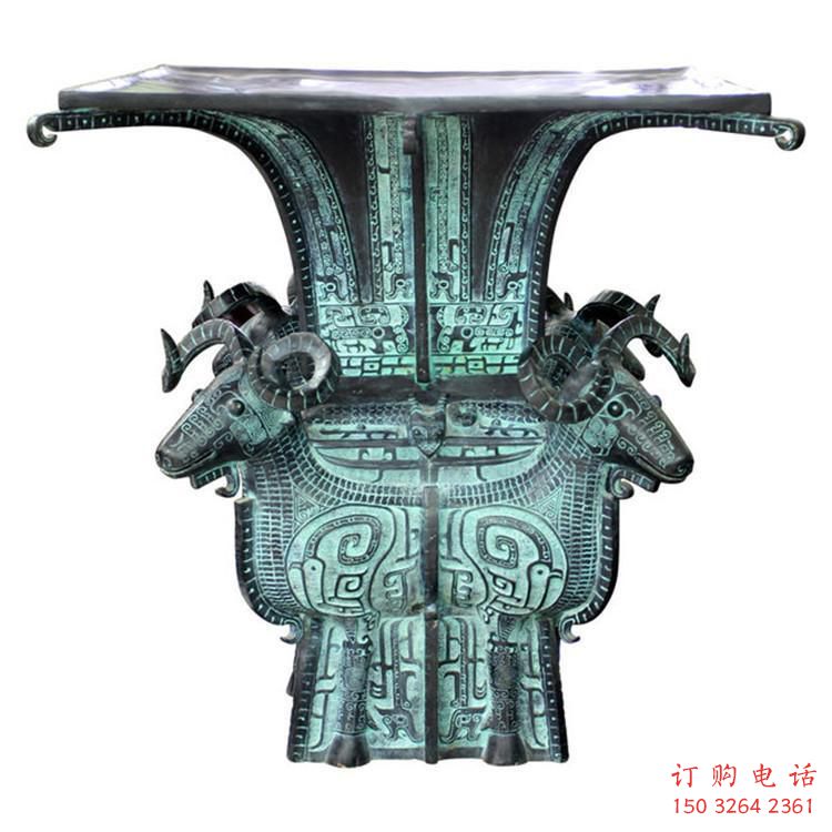 青銅四羊方尊銅雕塑