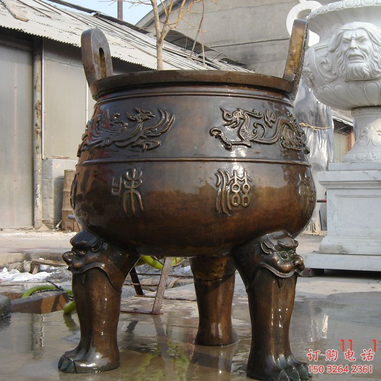 仿古圓鼎銅雕制作