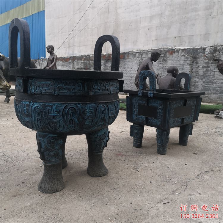 圓鼎雕塑，銅器景觀雕塑，鑄銅工藝