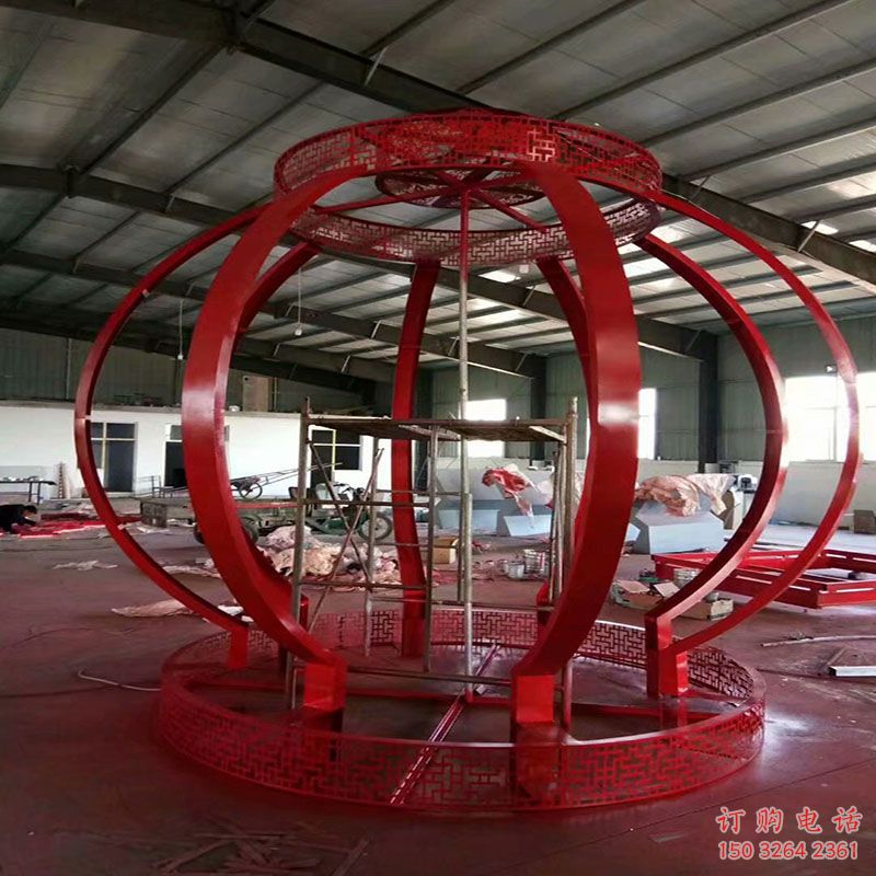 天水景觀燈籠雕塑優(yōu)選，陸地擺件，園林不銹鋼燈籠雕塑供應(yīng)