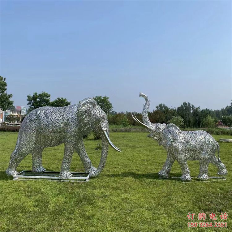 潮州鏤空大象雕塑制造商，動物擺件，透雕大象雕塑定制