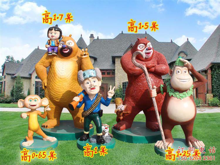 廣州廣場維尼熊雕塑，卡通水景雕塑，抽象效果
