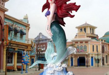 張掖水景美人魚雕塑