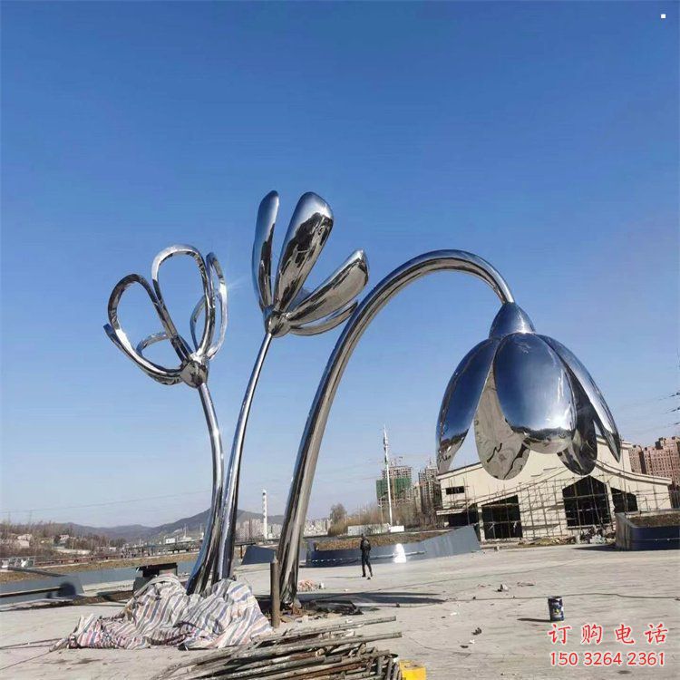 黔南百合花雕塑承接，城市裝飾，大型不銹鋼百合花雕塑公司