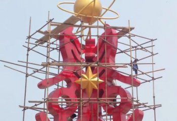 儋州景觀科技之星雕塑選用，美陳雕塑，抽象不銹鋼科技之星雕塑標(biāo)準(zhǔn)