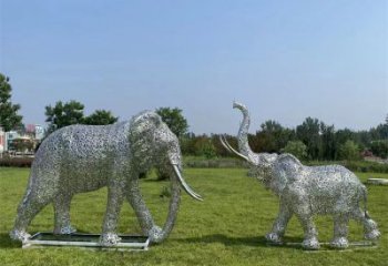 邯鄲鏤空大象雕塑制造商，動(dòng)物擺件，透雕大象雕塑定制