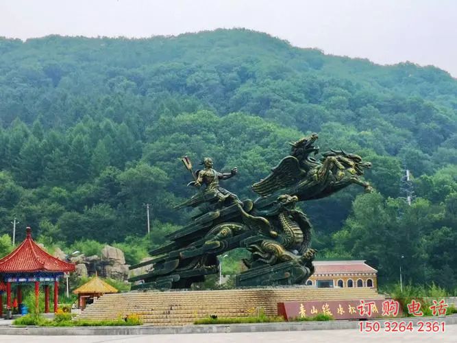 遼源夸父逐日雕塑，鑄銅神話人物雕塑