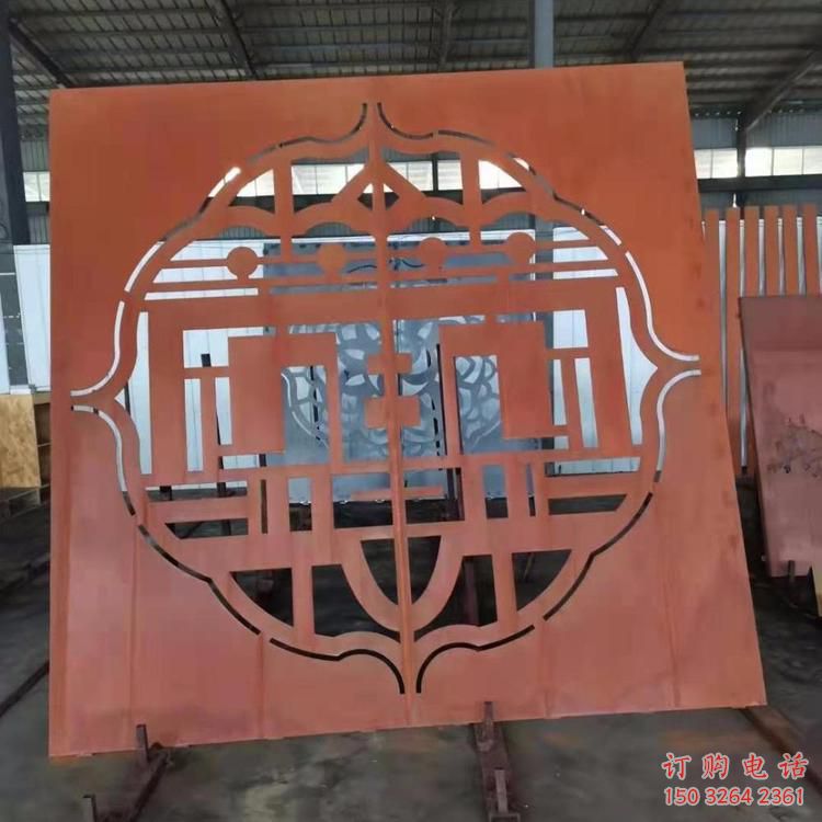 運城鏤空景墻雕塑，耐候鋼鏤空工藝設(shè)計