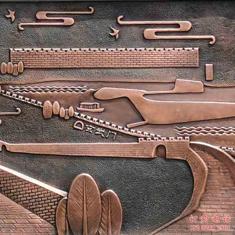 漢中銅浮雕景墻雕塑，圓雕工藝