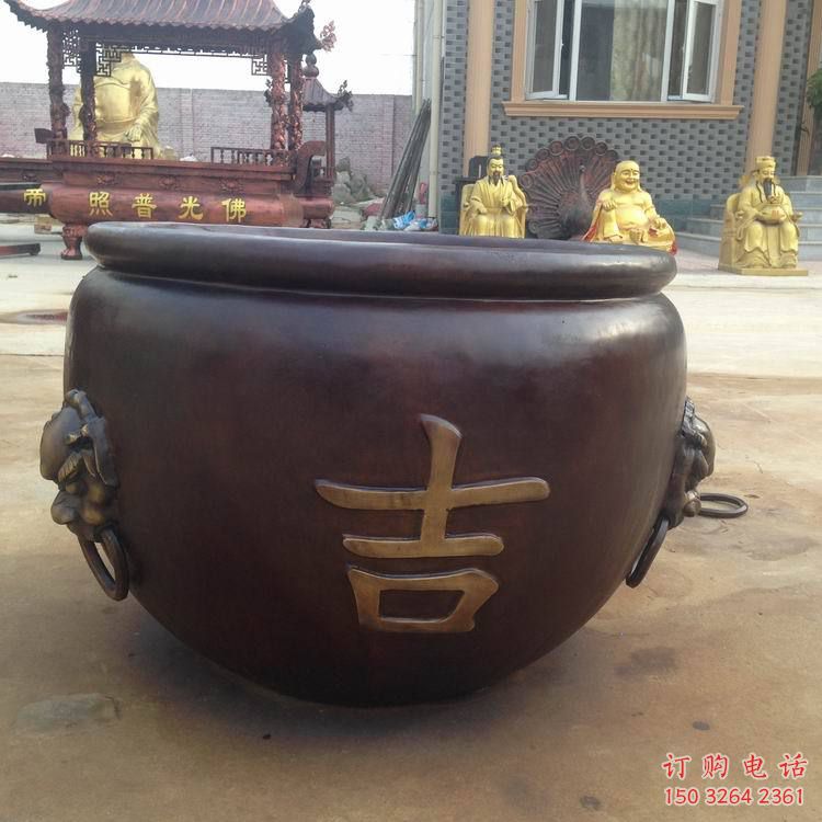 西安吉字銅缸雕塑-青銅鑄造