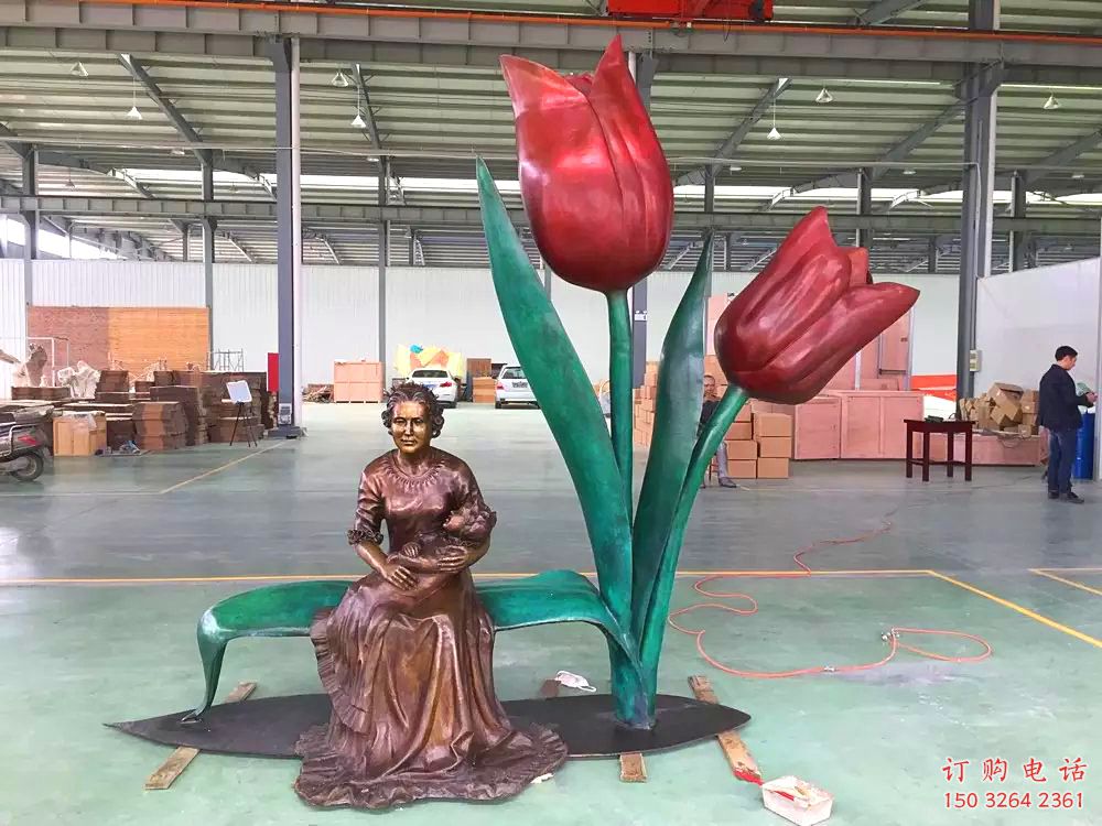 彩繪人物銅雕塑