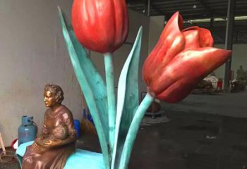 鑄銅彩繪人物花卉銅雕產品展示