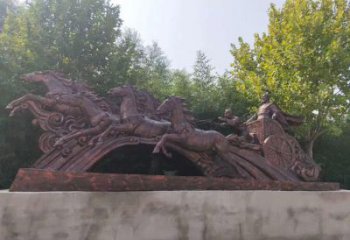 酒店地產(chǎn)八馬奔騰銅雕制作